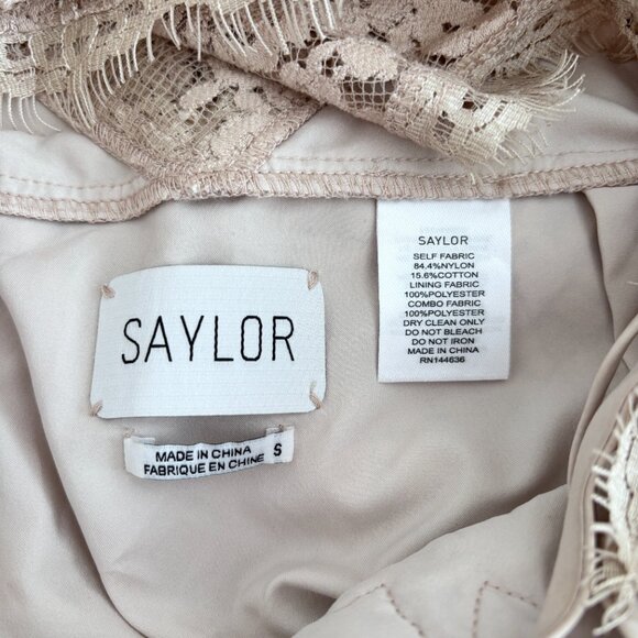 SAYLOR Lace Halter Mini Dress w/ Asymmetric Hem - Picture 9 of 9